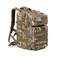 qt&qy 45l sac à dos tactique militaire sac d'assaut militaire molle grande capacité sac d'urgence camouflage randonnée camping trekking sac à dos de chasse
