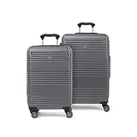 travelpro roundtrip valise rigide extensible à roulettes pivotantes, gunmetal grey, 2-piece set (21/25), roundtrip valise rigide extensible à roulettes pivotantes