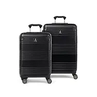 travelpro valise à roulettes extensible pour voyage aller-retour et valise à roulettes extensibles pour enregistrement moyen, noir, 2-piece set (21/25), bagage rigide à roulettes pivotantes pour