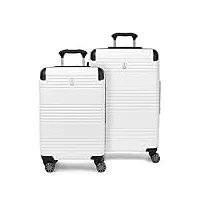travelpro valise à roulettes extensible pour voyage aller-retour et valise à roulettes extensibles pour enregistrement moyen, blanc, 2-piece set (21/25), bagage rigide à roulettes pivotantes pour