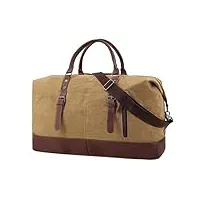zzzyw sac de week-end travel men's grand capacité sac de voyage casual toile casual bagage voyage en plein air sac duffel (color : khaki, taille : one size)
