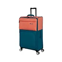 it luggage valise à 8 roues à carreaux souples duo-tone de 78,7 cm, pêche/bleu sarcelle, 79 cm, valise à 8 roues à carreaux souples duo-tone de 78,7 cm
