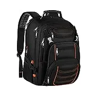 sac à dos pour ordinateur portable de 46,7 cm, très grand sac de voyage, sac de voyage robuste et durable, rfid 18,4" orange