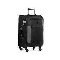 fergÉ bagage cabine 4 roues extensible saint-tropez valise de cabine douce en toile bagage à main trolley 4 roulettes pivotantes noir
