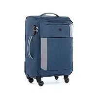 fergÉ bagage cabine 4 roues extensible saint-tropez valise de cabine douce en toile bagage à main trolley 4 roulettes pivotantes gris
