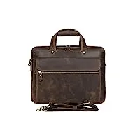 xixidian porte-maquette en cuir véritable de 15,6 pouces en cuir for hommes grand sac à bandoulière sac à bandoulière robuste sac d'ordinateur portable en cuir robuste (taille: 39 * 12.5 * 30cm)