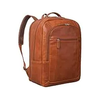 stilord 'erikson' grand sac à dos cuir sac à dos pour ordinateur portable de 17 pouces xl sac de travail avec système pour trolleys vintage en cuir véritable, couleur:maraska - marron