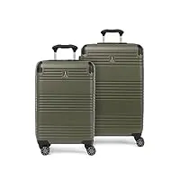 travelpro valise à roulettes extensible pour voyage aller-retour et valise à roulettes extensibles pour enregistrement moyen, vert olive, 2-piece set (21/25), bagage rigide à roulettes pivotantes pour