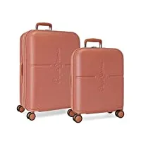 pepe jeans highlight ensemble de valises, 48 x 70 x 28 cm, rouge, 48x70x28 cms, lot de valises