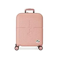 pepe jeans laila valise de cabine rose 40 x 55 x 20 cm rigide abs fermeture tsa intégrée 37 l 3,22 kg 4 roues doubles bagage à main