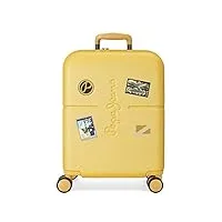 pepe jeans chest valise de cabine ocre 40 x 55 x 20 cm rigide abs fermeture tsa intégré 37 l 3,22 kg 4 roues doubles bagage à main