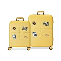 pepe jeans chest jeu de valises, 48 x 70 x 28 cm, citronier, 48x70x28 cms, lot de valises