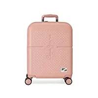 pepe jeans laila valise de cabine rose 40 x 55 x 20 cm rigide abs fermeture tsa intégrée 37 l 2,74 kg 4 roues doubles extensibles bagage à main