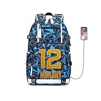 lorh's store joueur de basket star morant multifonction ordinateur portable sac à dos voyage étudiant sac à dos fans bookbag pour hommes femmes (bleu marine - motif 1)