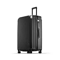 level8 valise cabine abs+pc bagage à main trolley rigide bagages cabine avec 4 roulettes doubles pivotantes et serrure tsa, 52 * 30 * 78c, 104l, xl noir, 28 inch