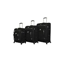 steve madden designer luggage collection – lot de 3 valises souples extensibles et légères – ensemble de voyage comprenant des valises à carreaux de 50,8 cm, 61 cm et 71,1 cm (noir gris)