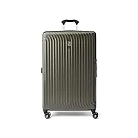 travelpro maxlite air bagage à main rigide extensible, 8 roulettes, valise légère en polycarbonate à coque rigide, vert ardoise, à carreaux moyen 64 cm