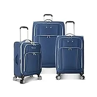 traveler's choice lares softside valise extensible avec roulettes pivotantes, bleu marine, 3 piece luggage set, lares softside valise extensible avec roulettes pivotantes