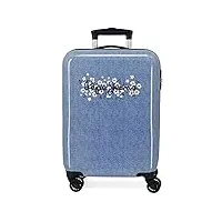 pepe jeans valise numérique de cabine bleue 38 x 55 x 20 cm rigide abs fermeture à combinaison latérale 34 l 2 kg 4 roues doubles Équipement à main