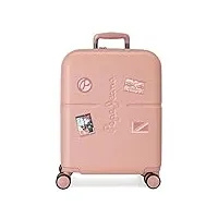 pepe jeans chest valise de cabine rose 40 x 55 x 20 cm rigide abs fermeture tsa intégré 37 l 3,22 kg 6 roues doubles Équipement à main