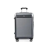 travelpro platinum elite valise rigide extensible à 8 roulettes, serrure tsa, valise rigide en polycarbonate, gris vintage, compacte 51 cm