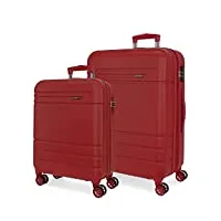 movom galaxy jeu de valises beige 55/68 cm rigide abs fermeture à combinaison latérale 109 l 6,56 kg 4 roues doubles bagages à main