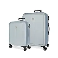 roll road camboya ensemble de valises beige 55/68 cm rigide abs fermeture à combinaison latérale 217 l 6,56 kg 4 roues doubles bagages à main