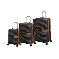 it luggage encompass lot de 3 roulettes pivotantes rigides 8 roues, grain de café, 3 pc set, it lot de 3 valises rigides à 8 roues extensibles