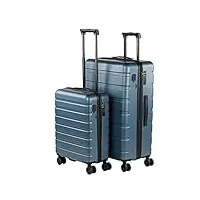 jaslen - valises. lot de valise rigides 4 roulettes - valise grande taille, valise soute avion, bagages pour voyages.ensemble valise voyage. verrouillage à combinaison 171317, argenté