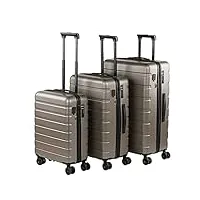 jaslen - valises. lot de valise rigides 4 roulettes - valise grande taille, valise soute avion, bagages pour voyages.ensemble valise voyage. verrouillage à combinaison 171300, champagne