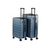 jaslen - valises. lot de valise rigides 4 roulettes - valise grande taille, valise soute avion, bagages pour voyages.ensemble valise voyage. verrouillage à combinaison 171316, argenté