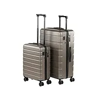 jaslen - valises. lot de valise rigides 4 roulettes - valise grande taille, valise soute avion, bagages pour voyages.ensemble valise voyage. verrouillage à combinaison 171317, champagne