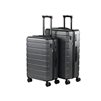 jaslen - valises. lot de valise rigides 4 roulettes - valise grande taille, valise soute avion, bagages pour voyages.ensemble valise voyage. verrouillage à combinaison 171316, gris foncé