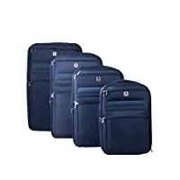 bemon valise souple en toile lot de 4 - (85cm, 75cm, 65cm, 55cm) bleu