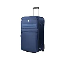 bemon grande valise souple en toile 85cm 2 roues bleu