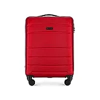 wittchen valise de voyage bagage à main valise cabine valise rigide en abs avec 4 roulettes pivotantes serrure à combinaison poignée télescopique globe line taille s rouge