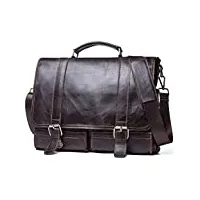 xixidian hommes véritable porte-documents en cuir sac business sac en cuir sac ordinateur portable sac office porte-documents (color : brown, size : 37x8x28cm.)