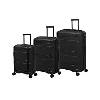 it luggage momentous lot de 3 roulettes pivotantes rigides extensibles 8 roues, noir, 3 pc set, momentous lot de 3 valises rigides extensibles 8 roues