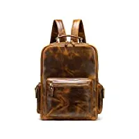 xixidian sac à dos for ordinateur portable en cuir véritable 14 pouces for hommes sacs à dos voyage computer daypack (color : b, size : 15.2x11x4.7inchs)