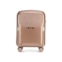 wittchen lady 2 line valise de voyage bagage à main valise cabine valise en polycarbonate à 4 roues pivotantes serrure à combinaison manche télescopique taille s rose muet
