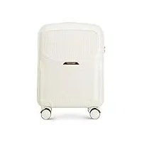 wittchen lady 2 line valise de voyage bagage à main valise cabine valise en polycarbonate à 4 roues pivotantes serrure à combinaison manche télescopique taille s crème