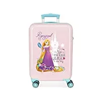 disney princesses valise de cabine rose 38 x 55 x 20 cm rigide abs fermeture à combinaison latérale 34 l 2 kg 4 roues doubles