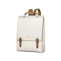 cnoles sac à dos en cuir pour femme - style vintage décontracté - pour l'école, le collège, les voyages, blanc - q2476d, 28 x 11 x 38, sacs à dos de voyage