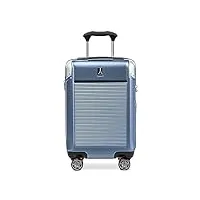 travelpro platinum elite bagage à main rigide extensible, 8 roulettes, serrure tsa, valise rigide en polycarbonate, bleu ciel foncé, bagage à main compact 51 cm