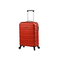 sulema valise de cabine 55 x 40 x 20 cm taille maximale ryanair/petite valise rigide en abs trolley bagage à main léger avec 4 roues pivotantes, bleu, 55x40x20cm (rojo)