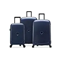 delsey paris - belmont plus - set de 3 valises rigides 55cm / 71cm / 83cm - bleu