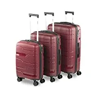 itaca - set de valises rigides 4 roulettes - valise grande taille, valise soute avion, bagages pour voyages, lot de valises à roulette. fabriquées en pp matériau résistant 760300, grenade