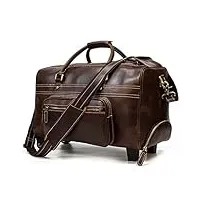 qzh valise trolley sac de voyage rétro valise de grande capacité sac de messager de voyage d'affaires sac à main (a,24 * 46cm)