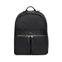 knomo beaufort grand sac à dos pour ordinateur portable 16 pouces noir, argent zipper