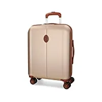 el potro ocuri valise de cabine beige 40 x 55 x 20 cm rigide abs fermeture tsa intégré 37 l 2,82 kg 4 roues doubles bagage à main, beige, valise cabine